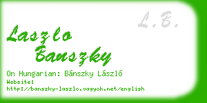 laszlo banszky business card
