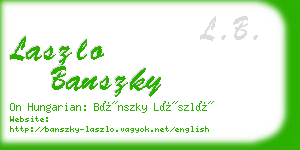 laszlo banszky business card